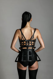 Jas Leather Cage Skirt & Studded Leather Top Bundle