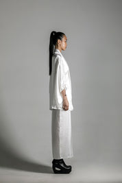 Mineko Short Silk Kimono, White