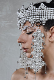 Sappho Crown in Pearl with Reversible Clusters