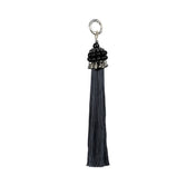 beaded polyester tassel from polymer metal beads with black crystal by object and dawn