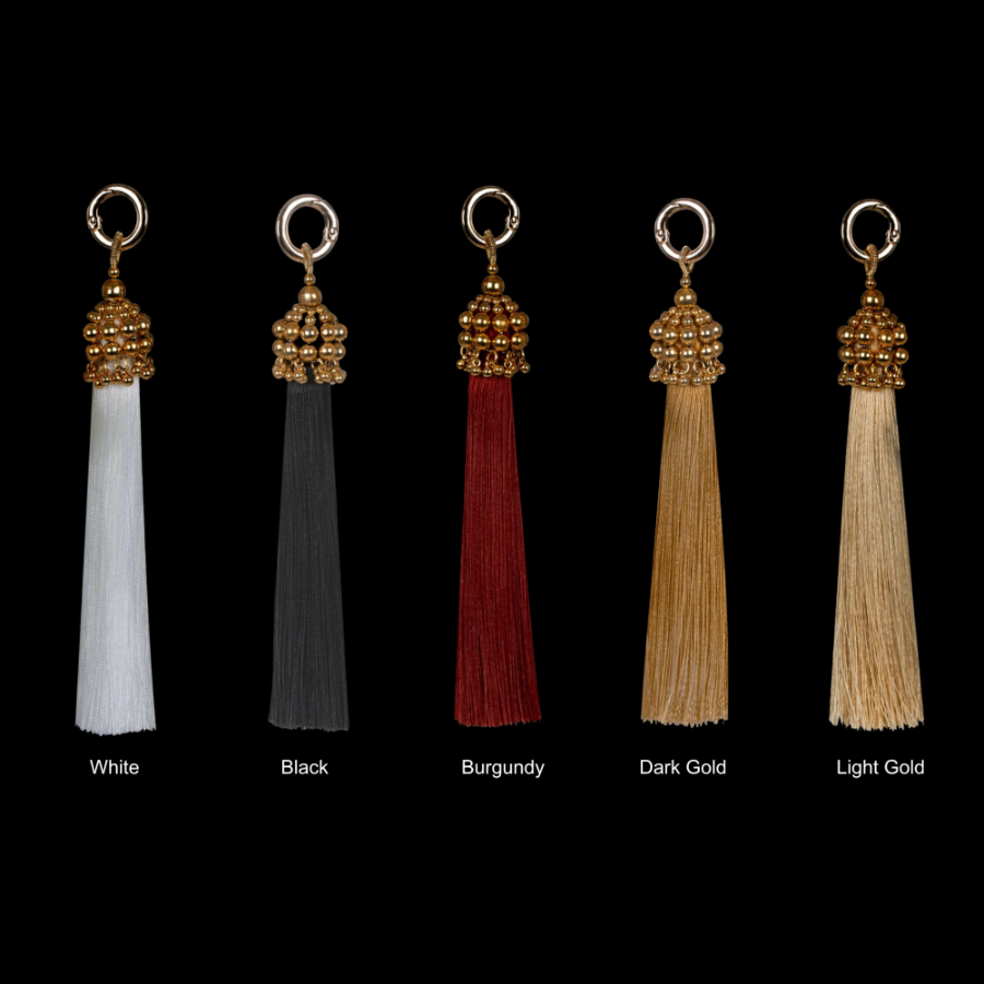 5" Gold Cap Polyester Tassel - 5 color variations