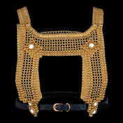 Artemisia 22K Gold Beaded Mesh Top -  Luxury Harness - with 2 Removable Tassels | Best Seller