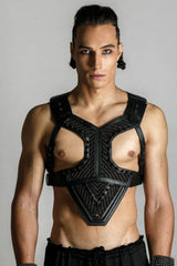 Adonis Men’s Leather Beaded Harness – Luxury Body Harness