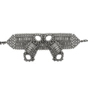Object & Dawn Amaya Bow Band in silver, modular fashion, ghost image front view