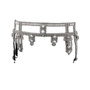 Object & Dawn Beaded Amaya Modular Belt in silver modular fashion, ghost image side view 