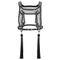 ghost image of Black mesh harness with mirror accents and black thread tassels on a white background