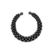 handcrafted modular cuff with polymer metal beads artemisia orbit supple cuff in jet black by Object&Dawn