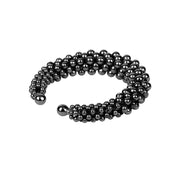 handcrafted modular beaded wrist bracelet with polymer metal beads jet black by object and dawn