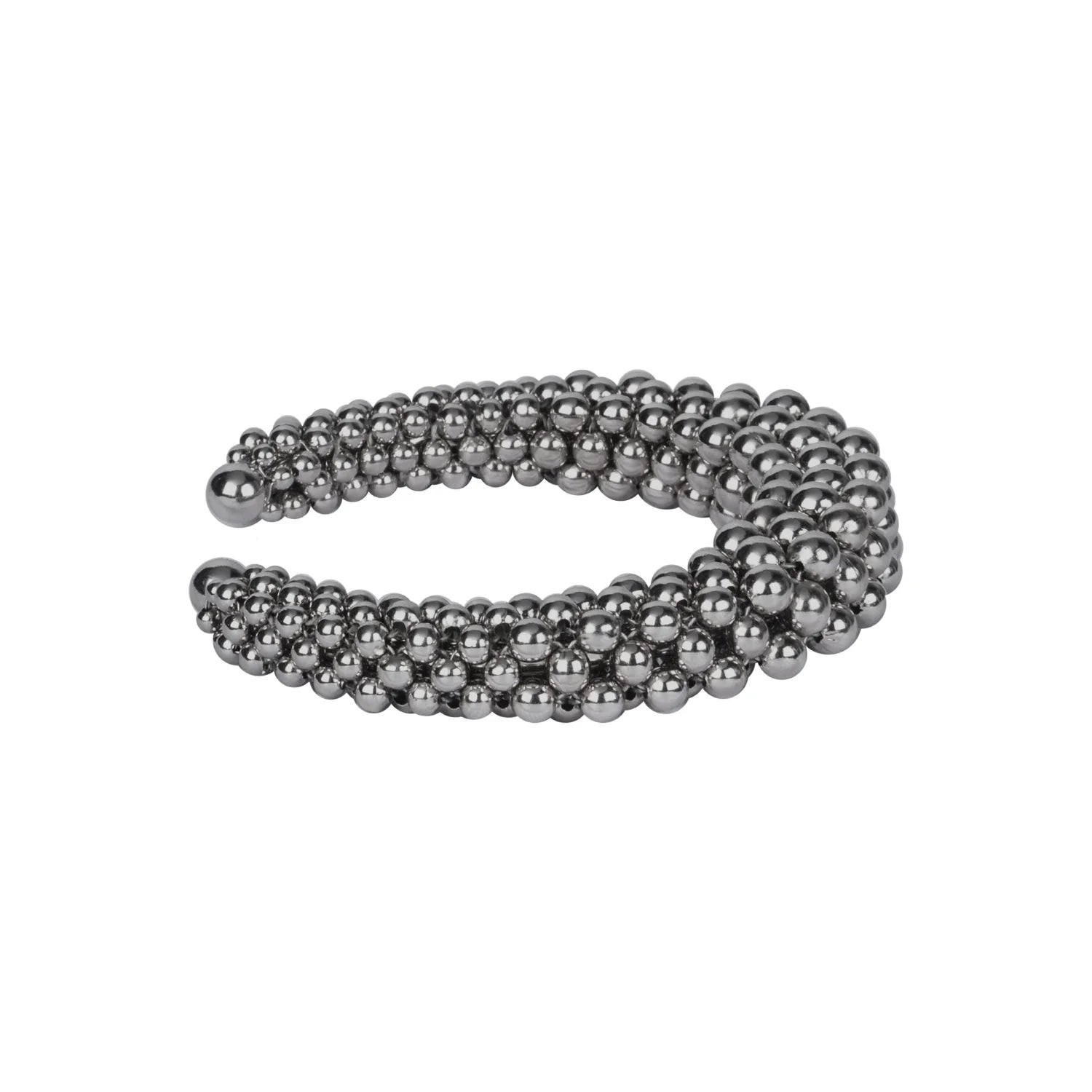 Object & Dawn Artemisia 4D Supple Cuff in silver, modular fashion, ghost image side view