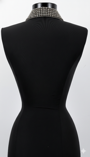 Beaded Tailored Collar with Removable Tie