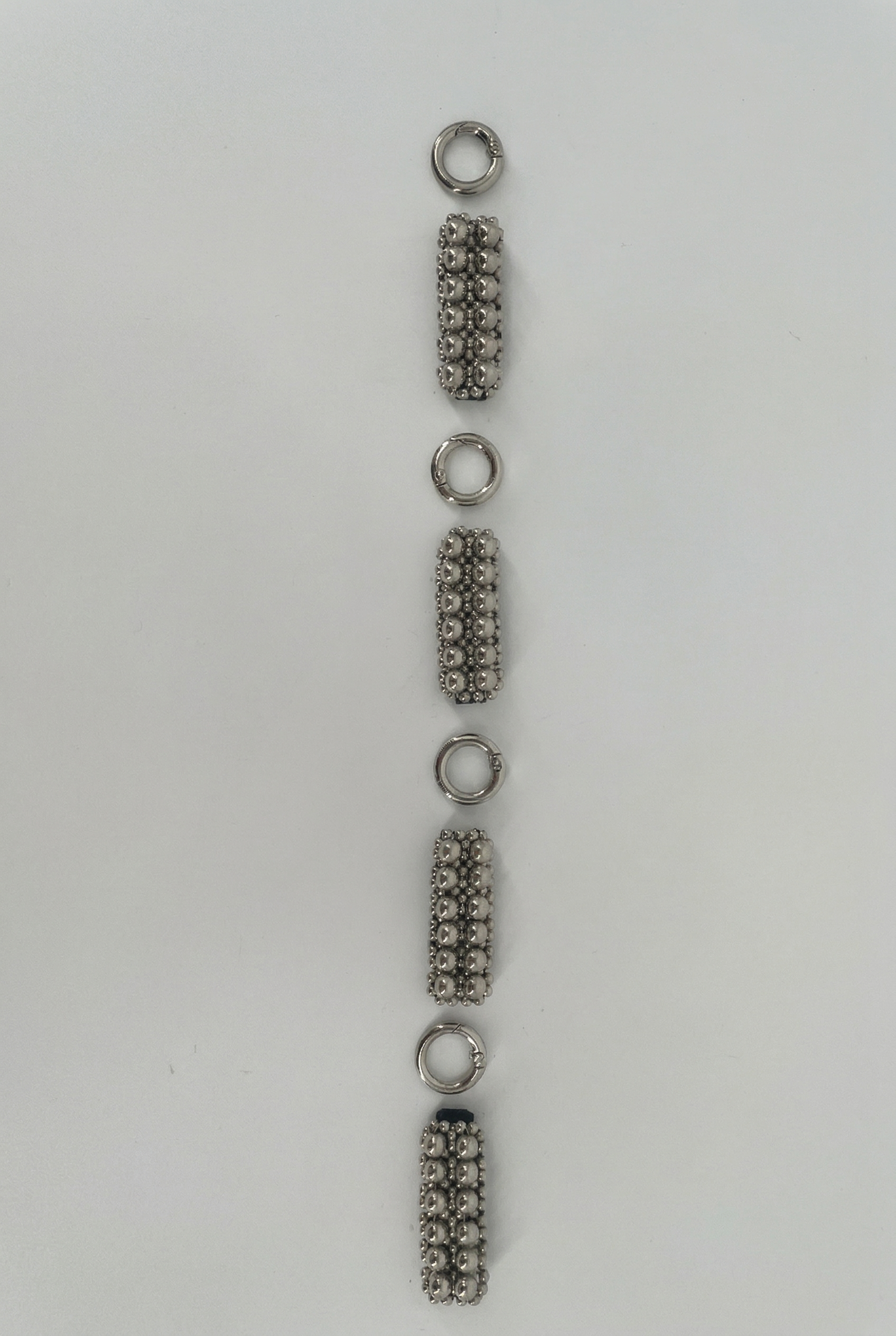 Object & Dawn headband featuring silver intricate beaded links with unconected claps craftsmanship