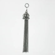 beaded add-on chain tassel in silver by object and dawn