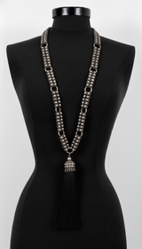 Beaded Link Necklace with Tassel – Modular Body Jewelry