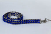 Handmade beaded blue crystals with polymer metal beads by object and dawn