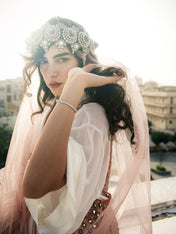 Eingana Pearl Beaded Modular Crown | Bridal Luxury Tiara