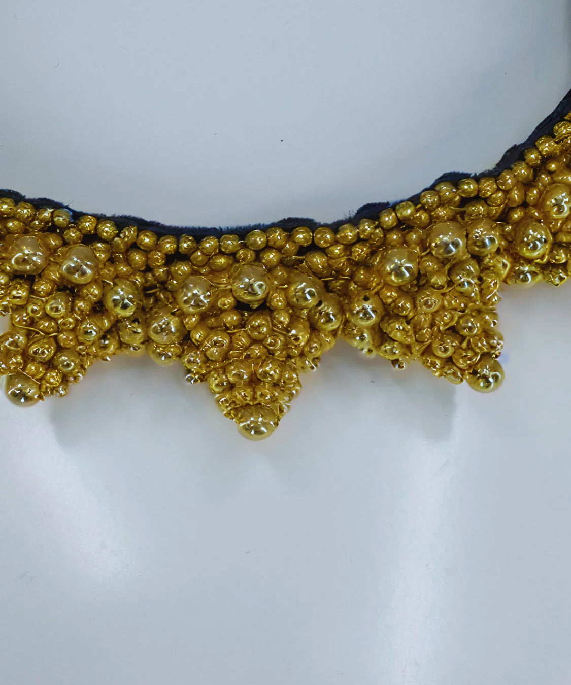 handcrafted eingana hatband in 22k gold wash by object & dawn with black hat