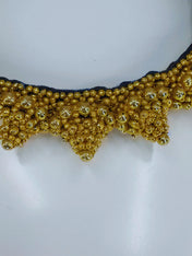 handcrafted eingana hatband in 22k gold wash by object & dawn with black hat
