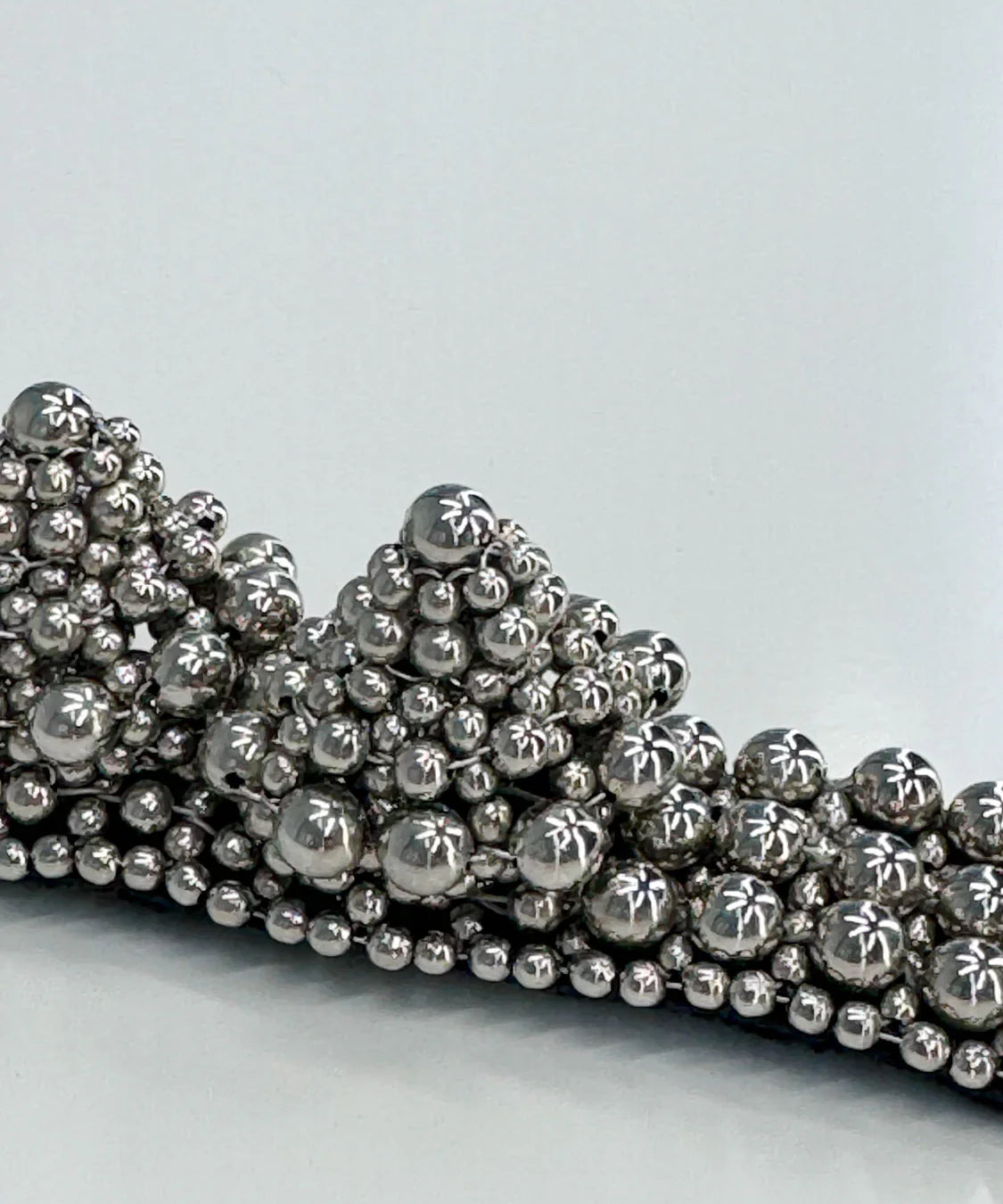 handcrafted eingana hatband in silver by object & dawn close up beads