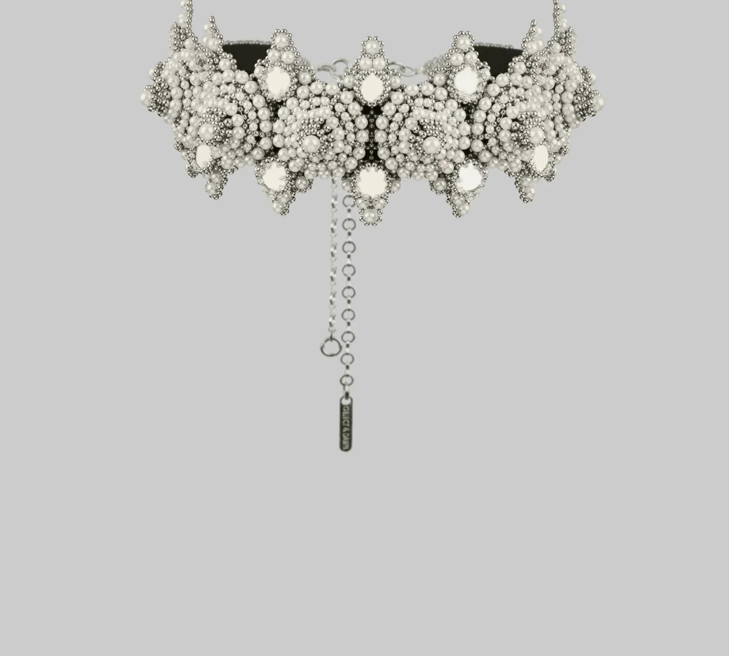handcrafted modular crown by object and dawn ghost image  in grey background