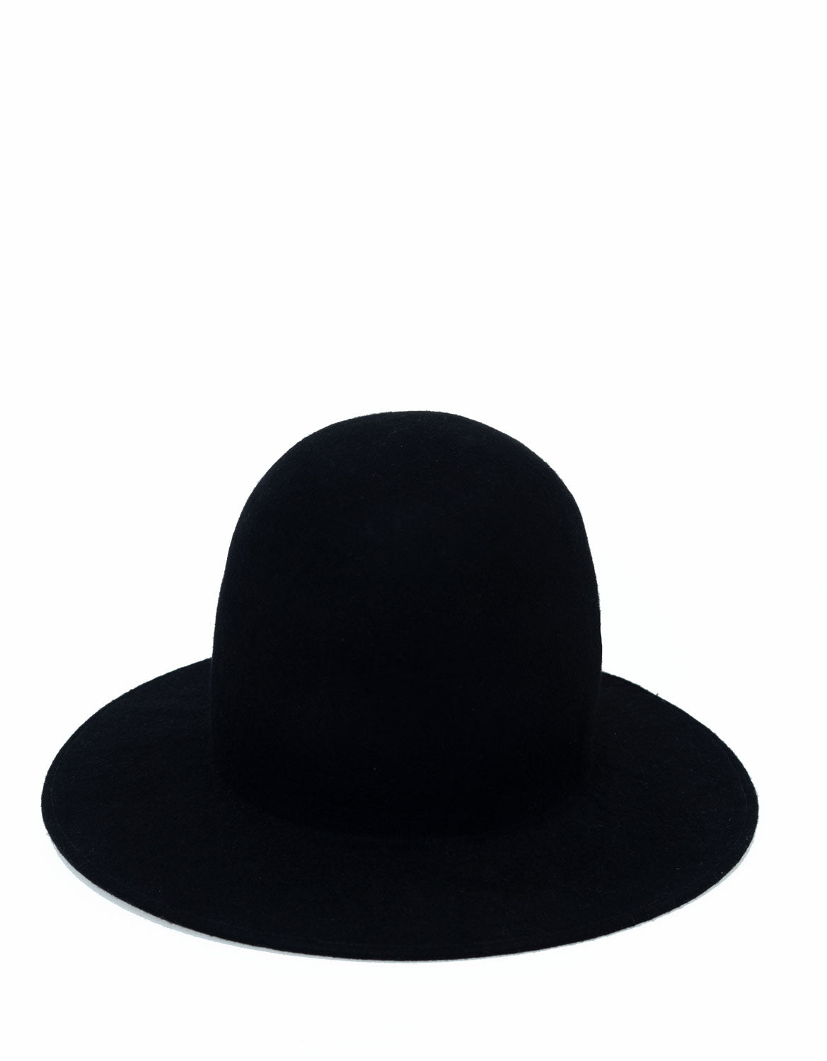 Men's Erykah Domed Hat in Black Wool Felt