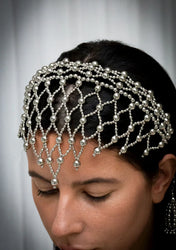 Freja Head Band in Silver Closeup