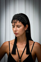 Freja Modular Headband – Luxury Beaded Statement Headband w/ Removable Medallions - 3 Colors