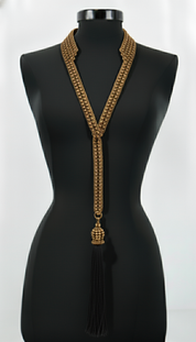Beaded Tailored Collar with Removable Tie