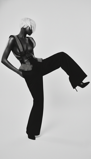 Lister Mesh Beaded Leather Bodice