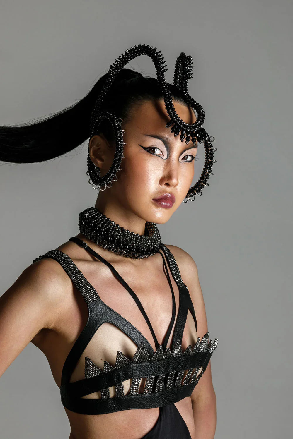 luxury modular helios modular headpiece system in jet black by object and dawn