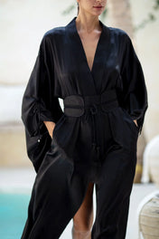 Mineko Long Silk Kimono - 2 Color Variants