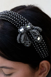 Amaya Bow Head Band in Jet Black