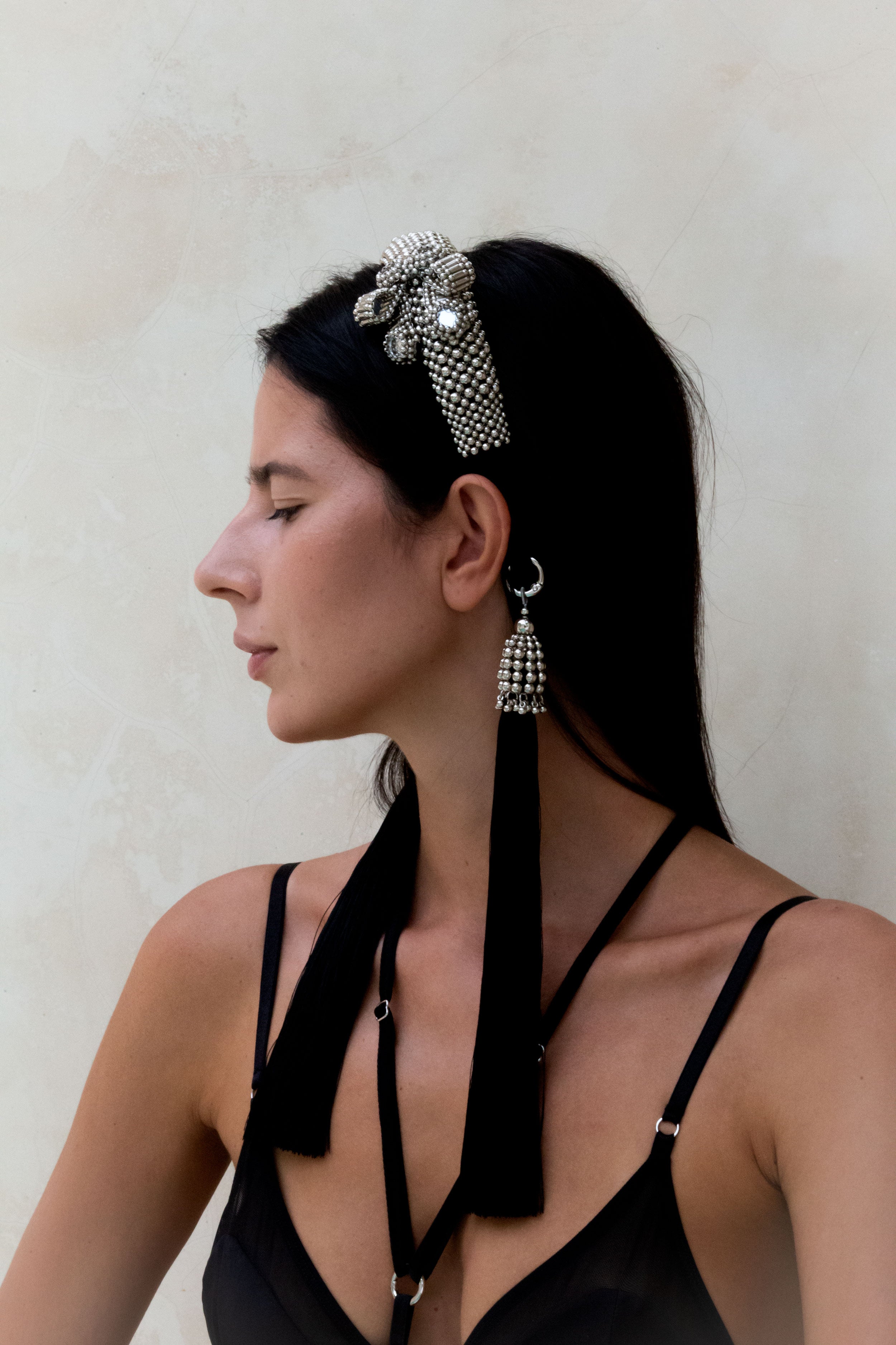 Amaya Bow Head Band in Silver