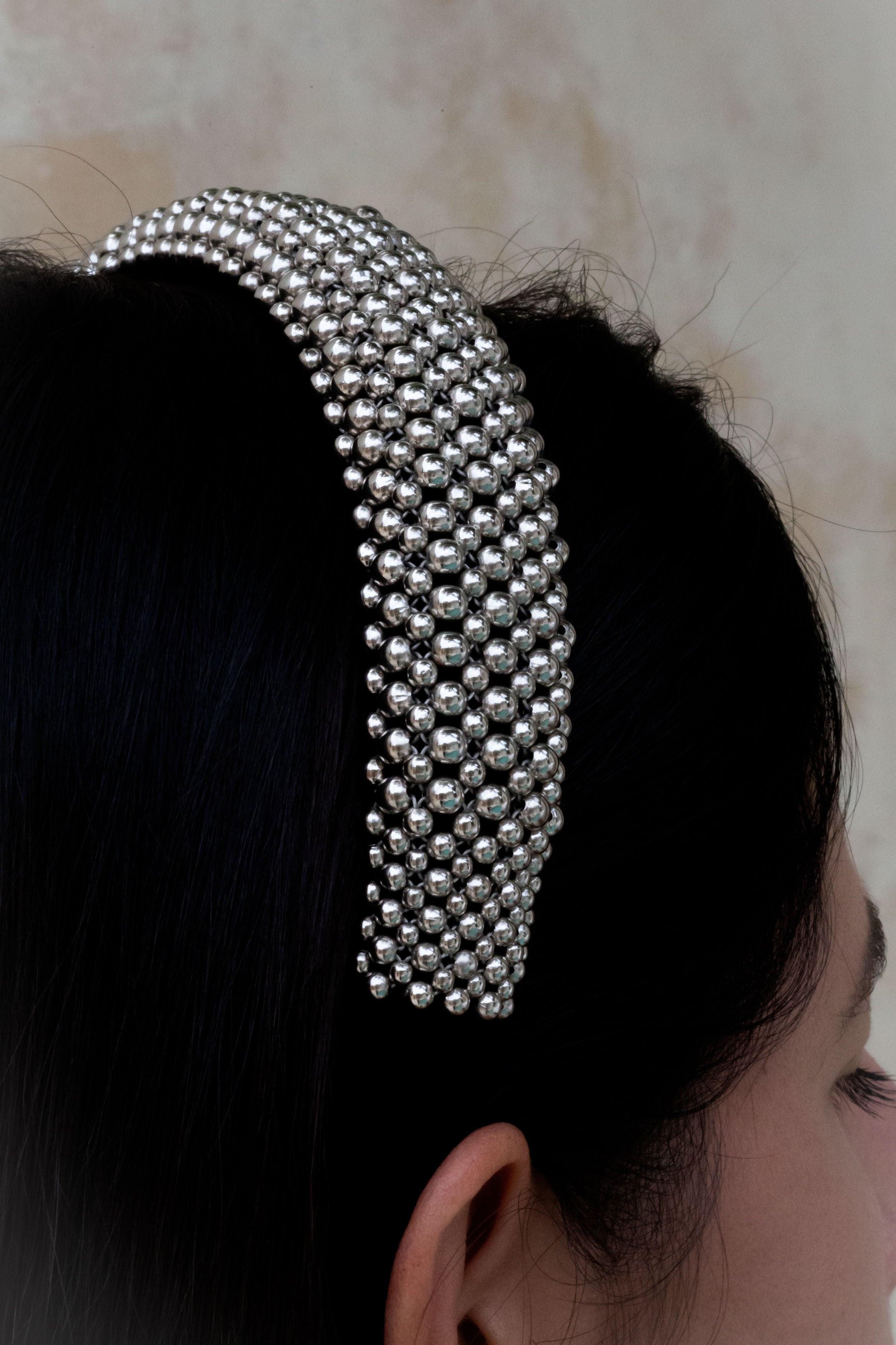 Amaya Bow Head Band in Silver