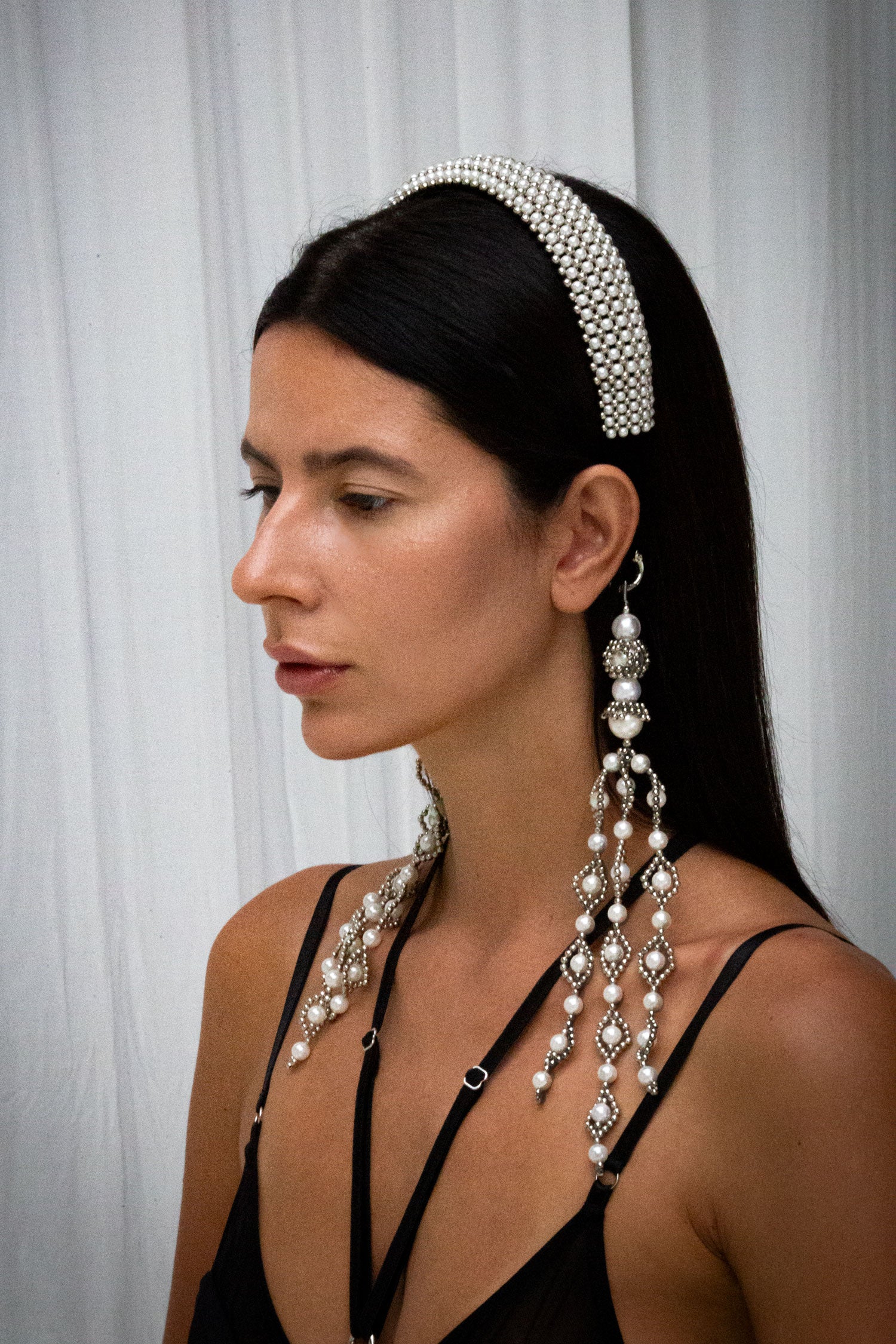 Teuta Head Band in Pearl