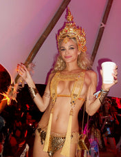 Artemisia Mesh Top Gold with Four Tassels