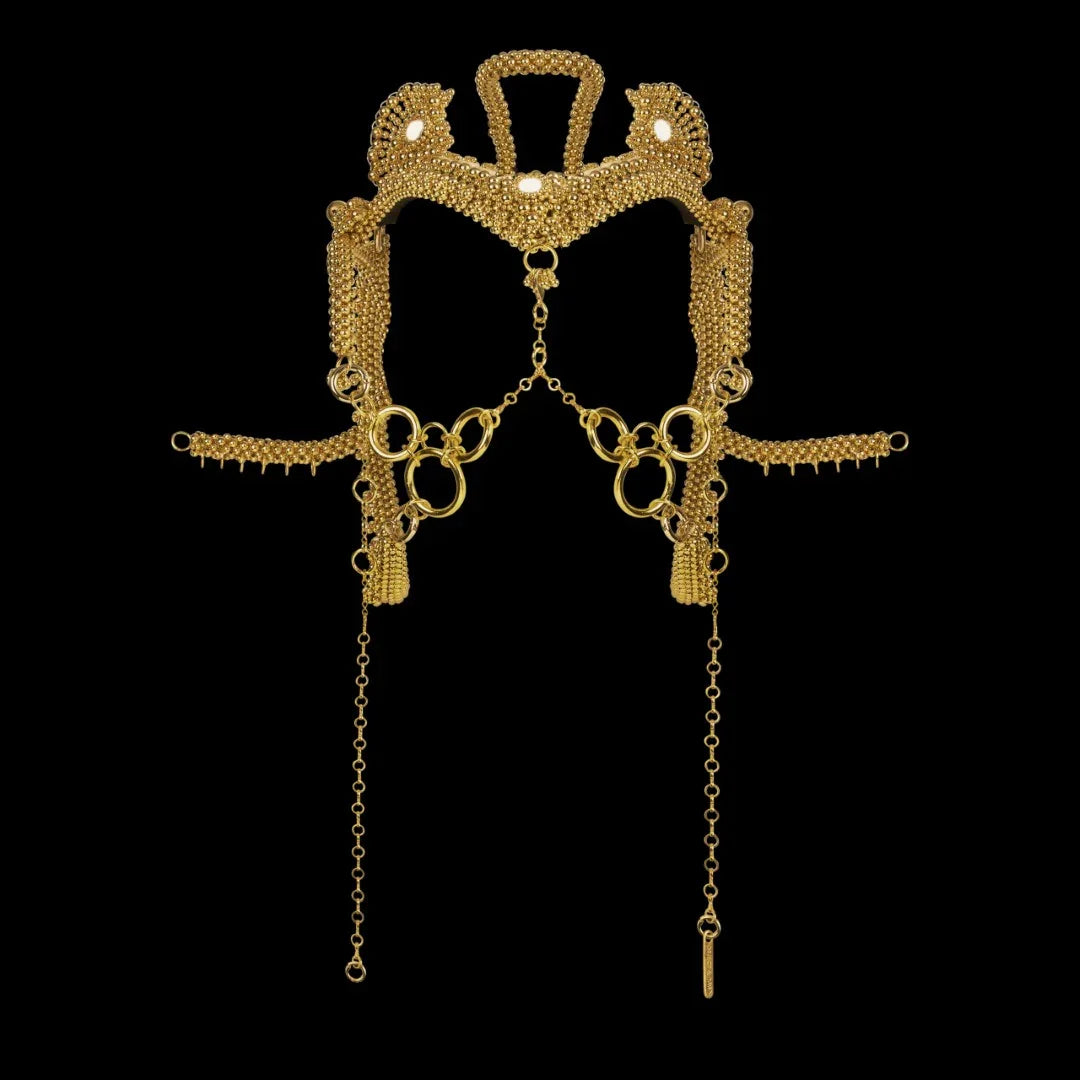 Men's Jas Modular Headpiece System in Gold