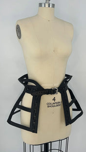 ghost image of Jas Leather Cage Skirt - Black by object and dawn