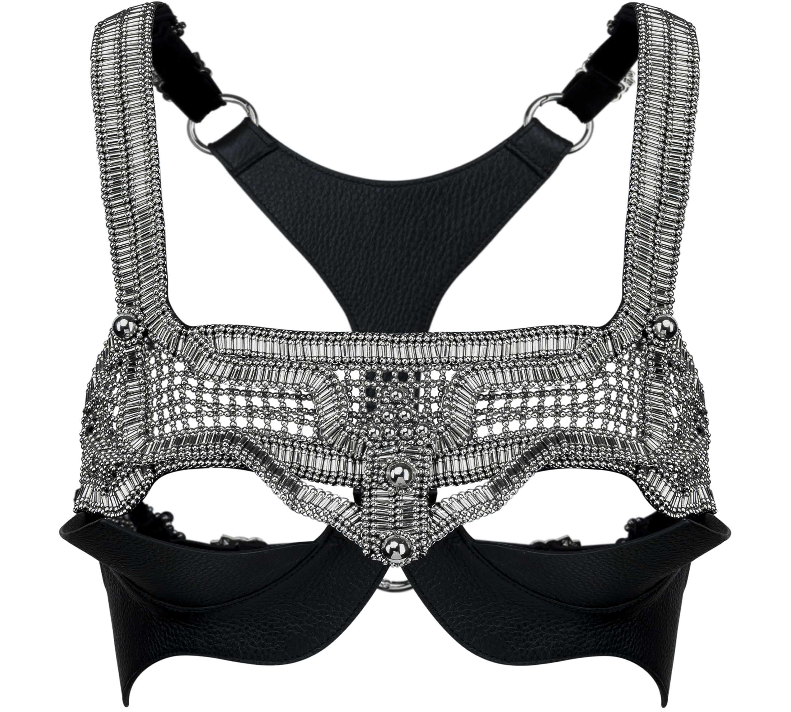 ghost image of handcrafted khutulun top with premium leather bra