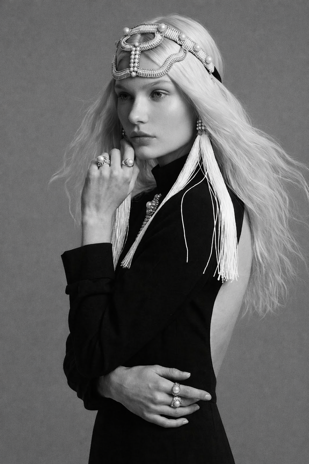 Khutulun Headband in Pearl - 2 Variants