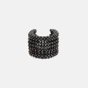 Khutulun 4d cuffs beaded adjustable high quality polymer metal beads jet black from object and dawn front view ghost image