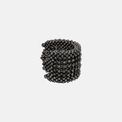 Khutulun 4d cuffs beaded adjustable high quality polymer metal beads jet black from object and dawn side view ghost image