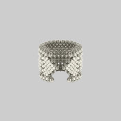 polymer metal beads and japanese systetic pearl Khutulun 4D Supple Cuff in pearl from object and dawn back view ghost image