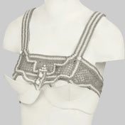 Object&Dawn Beaded modular top pearl on mannequin ghost image diagonal view