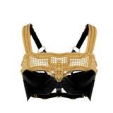 Khutulun Beaded Modular Top with Leather Balconette Bra –  4 Color Variants