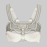 Khutulun Beaded Modular Top with Leather Balconette Bra –  4 Color Variants
