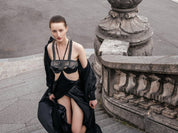 Khutulun Modular Top with Leather Balconette –  4 Color Variants | Object & Dawn Best Seller