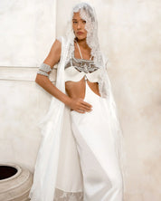 Khutulun Modular Top with Leather Balconette – Pearl | Object & Dawn Best Seller