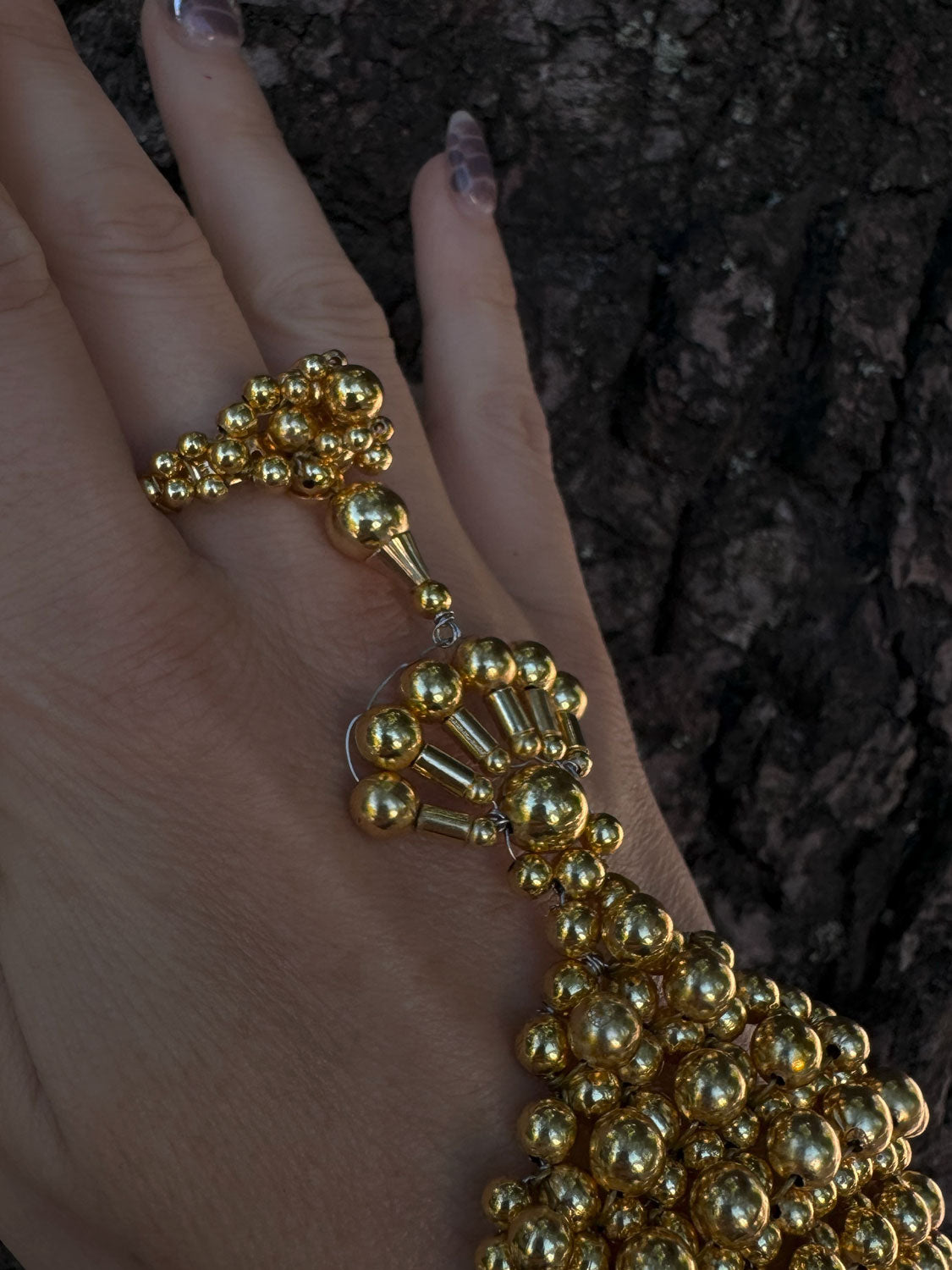 Mata Hari Ring & Hand Jewelry, 22K Gold Wash