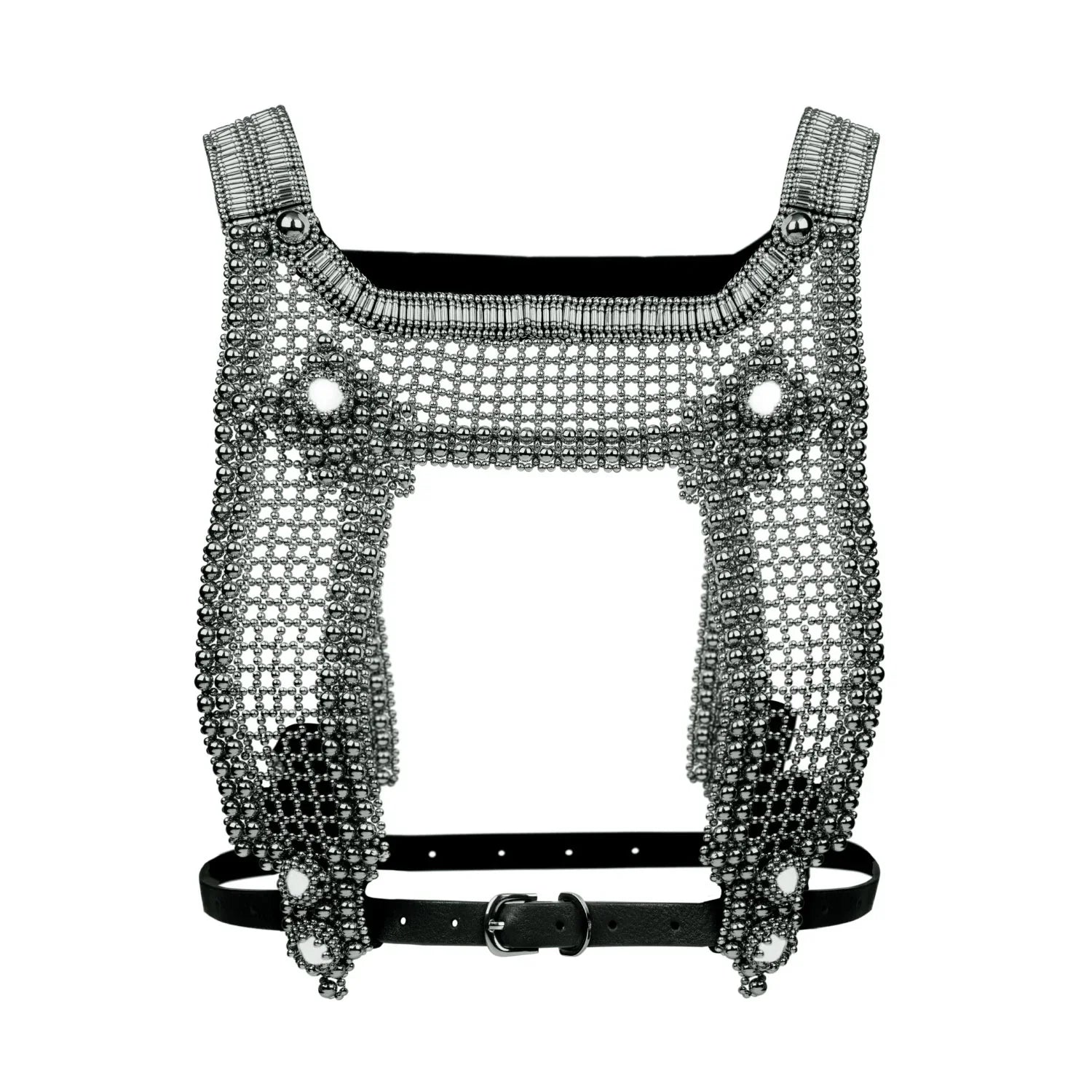 ghost image handcrafted modular artemisia mesh top in silver by object and dawn front view
