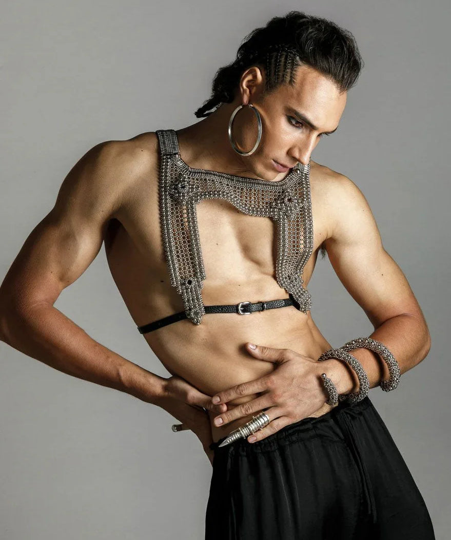 handcrafted modular artemisia mesh top in silver by object and dawn